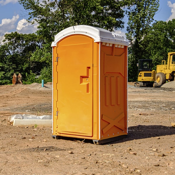 how often are the porta potties cleaned and serviced during a rental period in Ambia IN